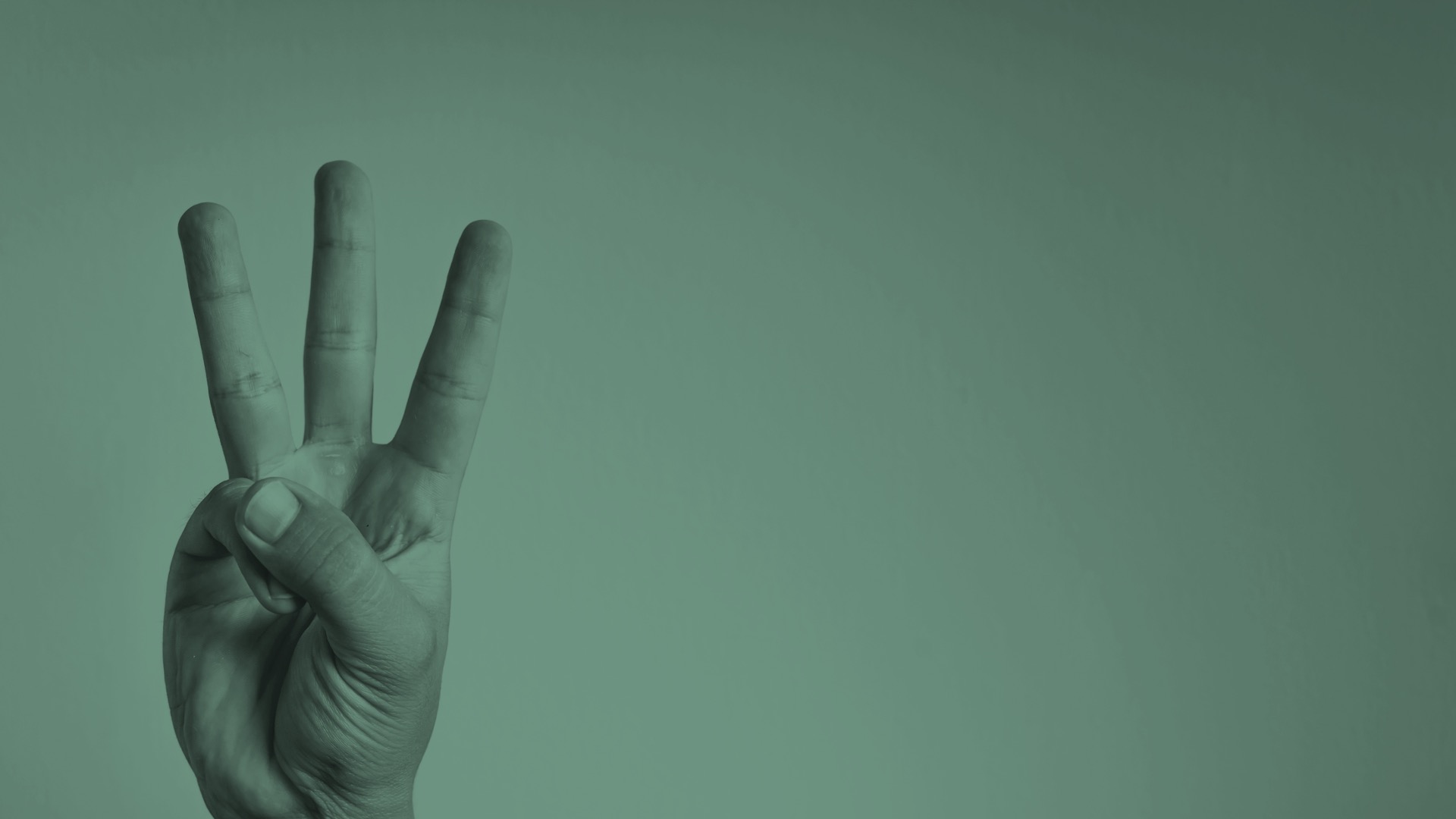 B3 three-finger hand gesture