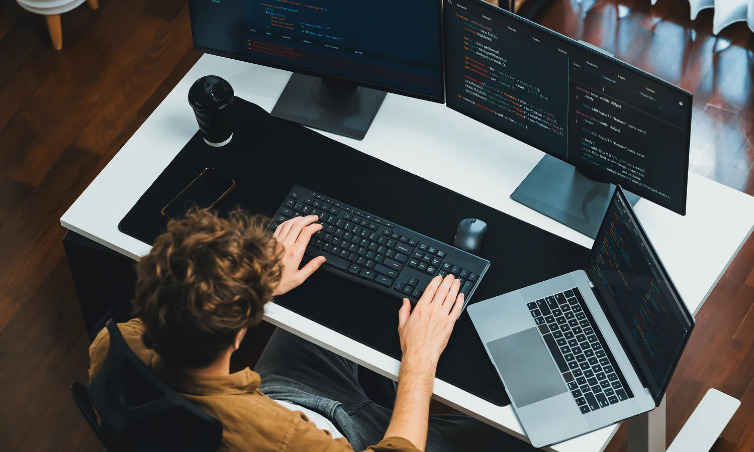 Software testing dashboard with analytics charts
